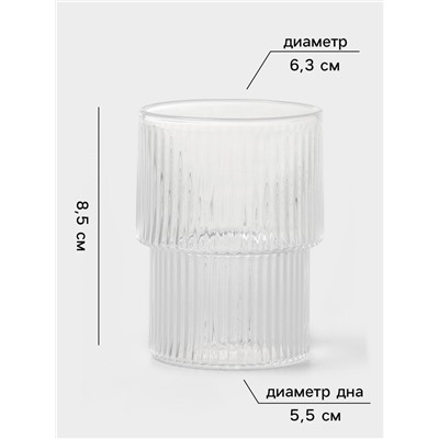 Стаканы Magistro «Грани», 250 мл, 6.3×8.5 см, набор 2 шт., стекло, прозрачные