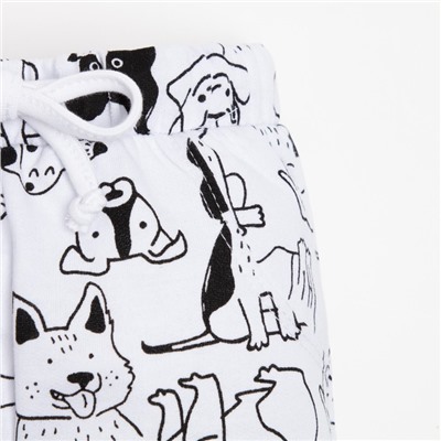 Ползунки-штанишки Крошка Я «Dogs», рост 62-68 см, цвет белый