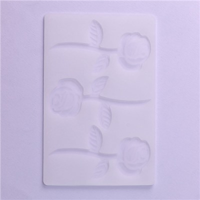 Форма для шоколада «Розы», силикон, 3 ячейки, 19×12.5×0.1 см, прозрачная