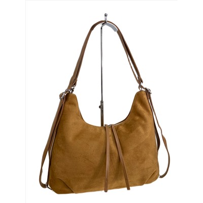 Женская сумка из искусственной замши, цвет коричнево-рыжий