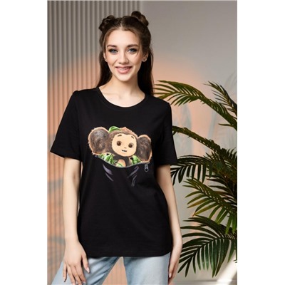 Футболка 11856 Чебурашка (Черный)