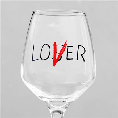 Бокал для вина с надписью Lover 350 мл