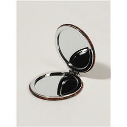 Зеркало складное «Орнамент», d=7.2 см, с увеличением х2, коричневое/оранжевое