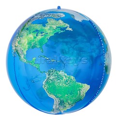Шар 3D (22''/56 см) Сфера, Планета Земля, Глобус, 1 шт. в уп.