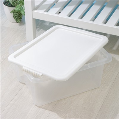 Контейнер для хранения Porter, 14 л, 42,5×31,5×17,5 см, с крышкой, цвет слоновая кость