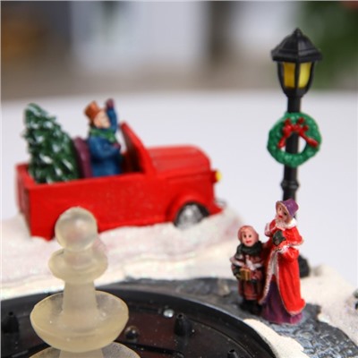 Светодиодная фигура «Ратуша» 25.5×25.5×21 см, полистоун, от батареек АА×3, USB, свечение мульти