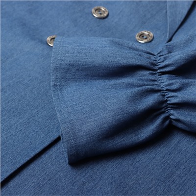 Жакет женский джинсовый с воланами MIST, размер 48, синий