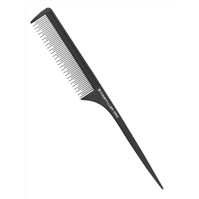 Kristaller Профессиональный гребень для волос с ручкой 8612, карбон, черный, 24 см 25312