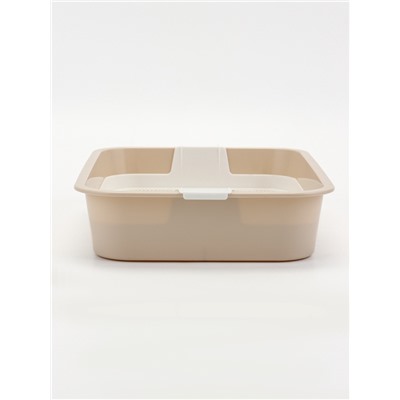 Туалет Мур-мяу для кошек, с сеткой, 33×25×7 см, бежевая