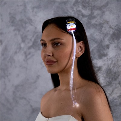 Заколка для волос светодиодная «Снеговик» 33×4 см, 1 LED, батарейки LR1130×2 (в комплекте), свечение белое