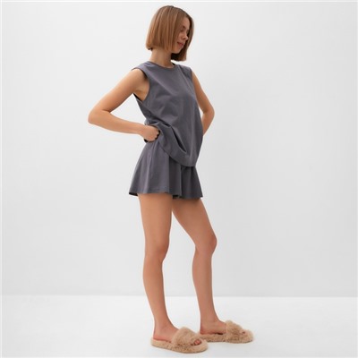 Пижама женская (майка, шорты) MINAKU: Home collection, размер 46, серая