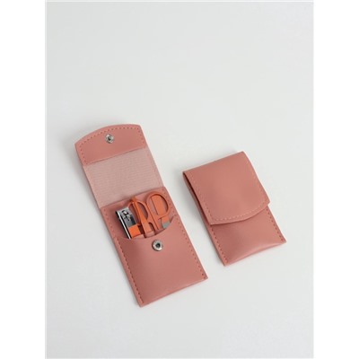 Набор маникюрный, 4 предмета, в футляре, розовый