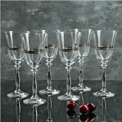 Набор бокалов для вина из хрустального стекла «Анжела», 250 мл, 6 шт.