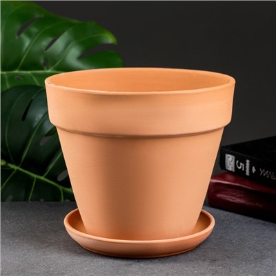 Горшок для цветов «Терракот», 2 л, d=18 см, h=16 см, керамический, с поддоном
