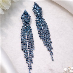 Клипсы женские без прокола "Вечерние", цвет: тёмный синевато-зелёный, арт.012.082