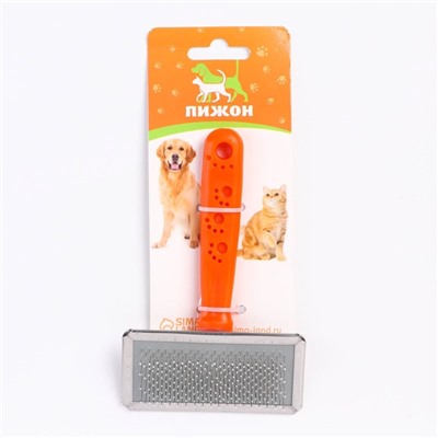 Пуходёрка «Лапки» средняя, 9×12 см, с каплями, оранжевая