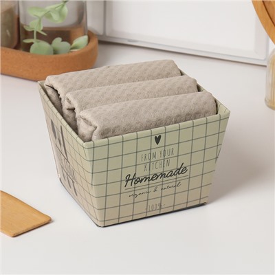 Набор полотенец «Этель» Homemade, 3 шт., 100% хлопок