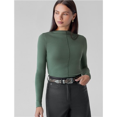 Джемпер с цельнокроеным воротом из премиального хлопка