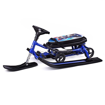 Игрушка Снегокат детский 111 "Mobile" с Т-образным толкателем и колесной базой (Котик на белом квадроцикле)