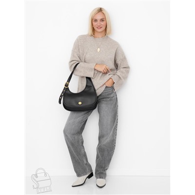 Сумка женская кожаная 1079M black  Polina&Eiterou  в Новосибирске