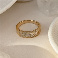 Кольцо 16 р коллекция "Xuping" покрытие позолота, вставка: фианиты, цвет: прозрачный, арт.101.316-16