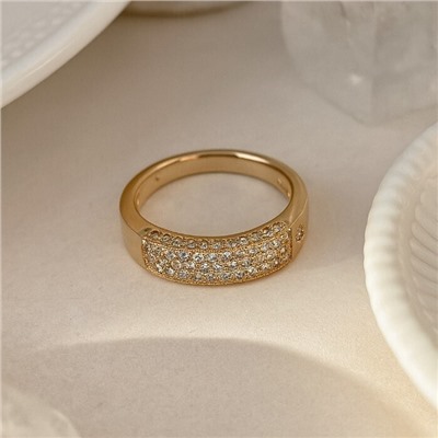 Кольцо 18 р коллекция "Xuping" покрытие позолота, вставка: фианиты, цвет: прозрачный, арт.101.316-18