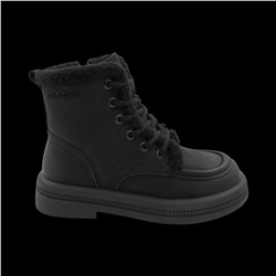 Ботинки из натуральной кожи на меху P-ML01-1 черные