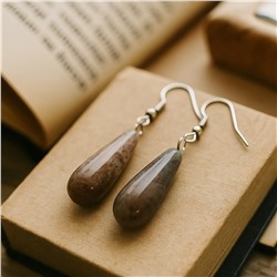 Серьги бижутерия длинные с натуральным камнем, арт.007.131