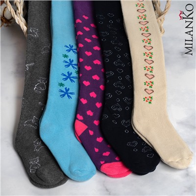 Детские колготки из ОТБОРНОГО ХЛОПКА с махрой MilanKo IN-003