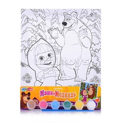 Холст для росписи 20*25 см. "Маша и Медведь"