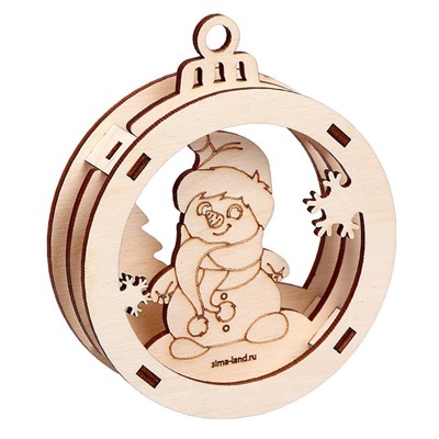 Роспись по дереву «Новый год! Снеговичок»