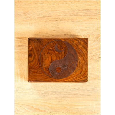 Шкатулка «Инь-ян», 20×15×6 см, дерево шишам