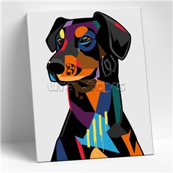 Картина по номерам 15х20 "Ротвейлер Арт" (14 цветов)