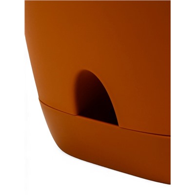 Горшок для цветов «Гранд», 8 л, d=24 см, h=25 см, пластиковый, с прикорневым поливом, коричневый