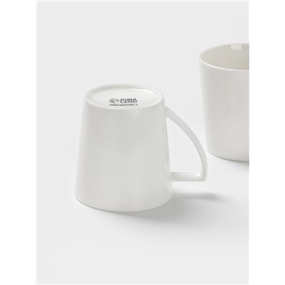 Кружки Magistro White Snow, набор 2 шт., 340 мл, фарфор, белые