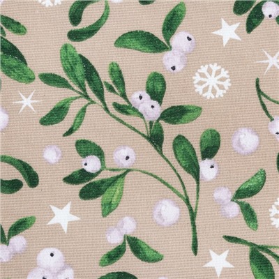 Скатерть новогодняя Доляна Frosty berries 149×250 ±3 см, 100% хлопок, рогожка 164 г/м²