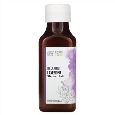 Aura Cacia, Соль для душа, расслабляющая лаванда, 454 г (16 унций)