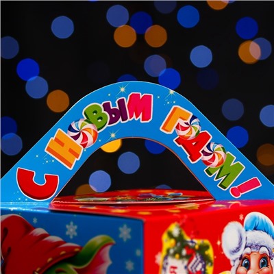 Подарочная новогодняя коробка «Изумрудная парочка», кубик большой 12×12×12 см