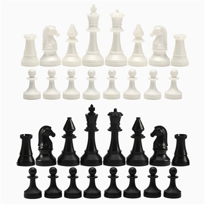 Шахматные фигуры турнирные, пластик, король h=10.5 см, пешка h=5 см