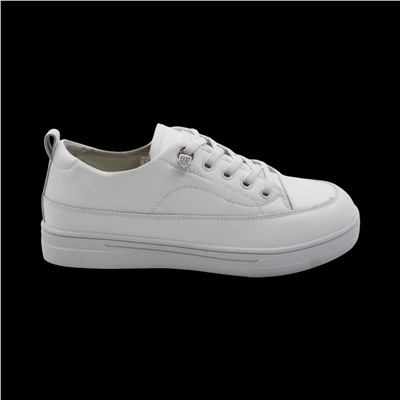 Кроссовки из натуральной кожи 23-586 белые