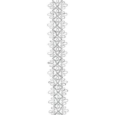 Тесьма декоративная серебро, ширина 2.6 см, 25 метров