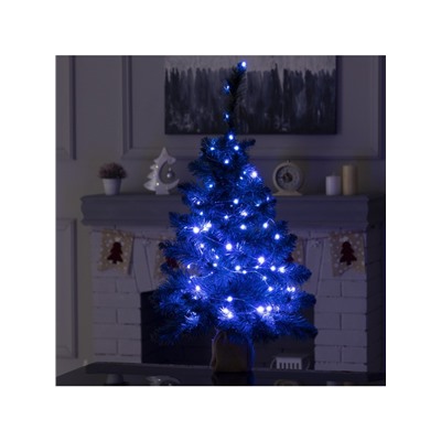 Гирлянда «Нить» 5 м роса, IP20, серебристая нить, 50 LED, пульт ДУ, свечение RGB, USB