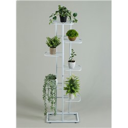 Подставка для цветов Greengo, 7 полок, 43×22×126 см, напольная, металл, белая