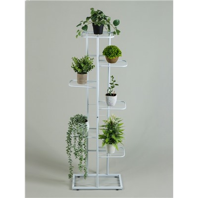 Подставка для цветов Greengo, 7 полок, 43×22×126 см, напольная, металл, белая