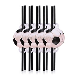 Набор посуды одноразовой "Футбольный мяч" трубочки (10 шт)