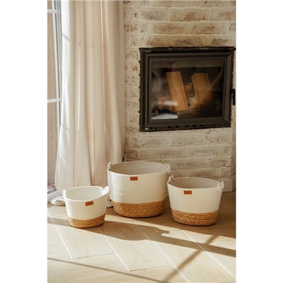 Корзины для хранения SL Home, плетёные, ручной работы, 3 шт., 24×21×17 см, 30×25×22 см, 35×30×27 см