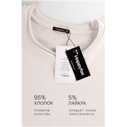 Женский лонгслив оверсайз из футера двухнитки Happyfox