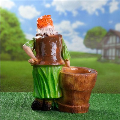 Декоративное кашпо из гипса «Бабка-ёжка», 1.35 л, 24×24×53 см