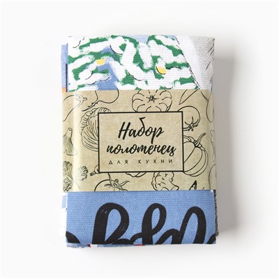 Набор новогодних кухонных полотенец «Доляна» Время чудес 35×60 см-4 штуки, 100% хлопок