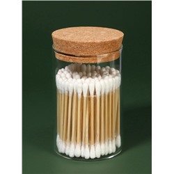 Органайзер для хранения ватных палочек, d=6.5×10 см, прозрачный, коричневый